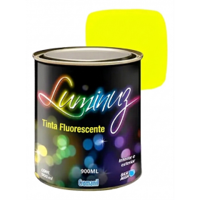 Tinta Fluorescente Luminuz Amarelo 900ml Cromanil - Brilha com Luz Negra